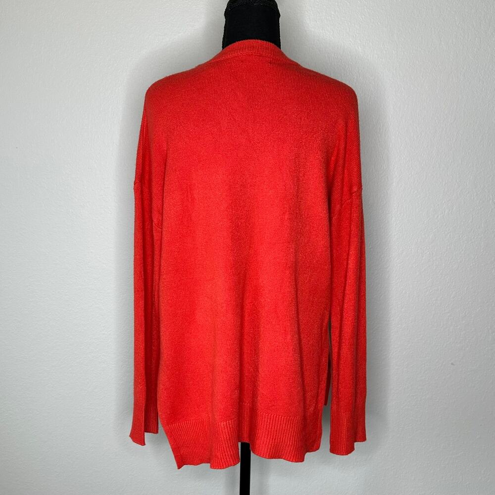 Tahari Women’s Viscose Blend Longline Crewneck Sweater Red | Size Large New - Picture 5 of 14
